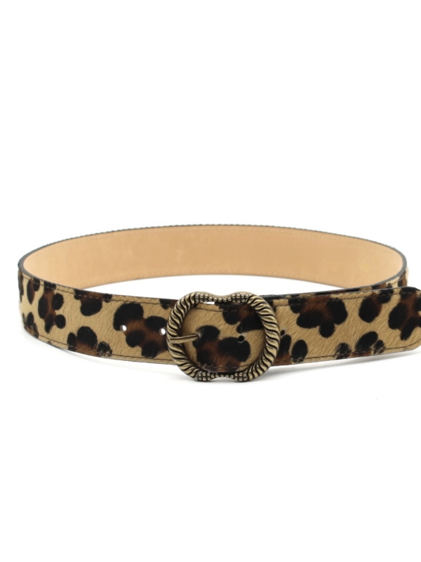 Luna - Animal Print Leather Belt in tigre