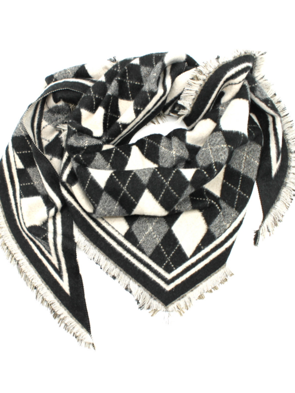 Bridie - Argyle Print Scarf In black