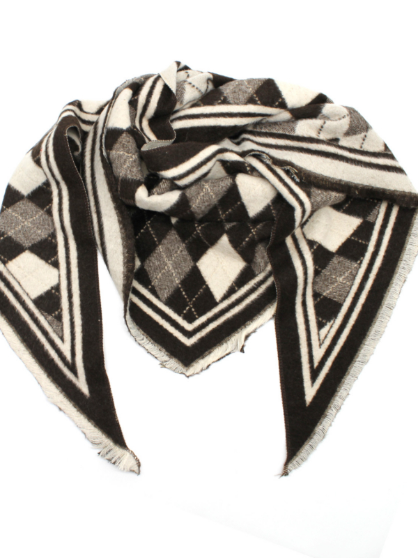 Bridie - Argyle Print Scarf In brown
