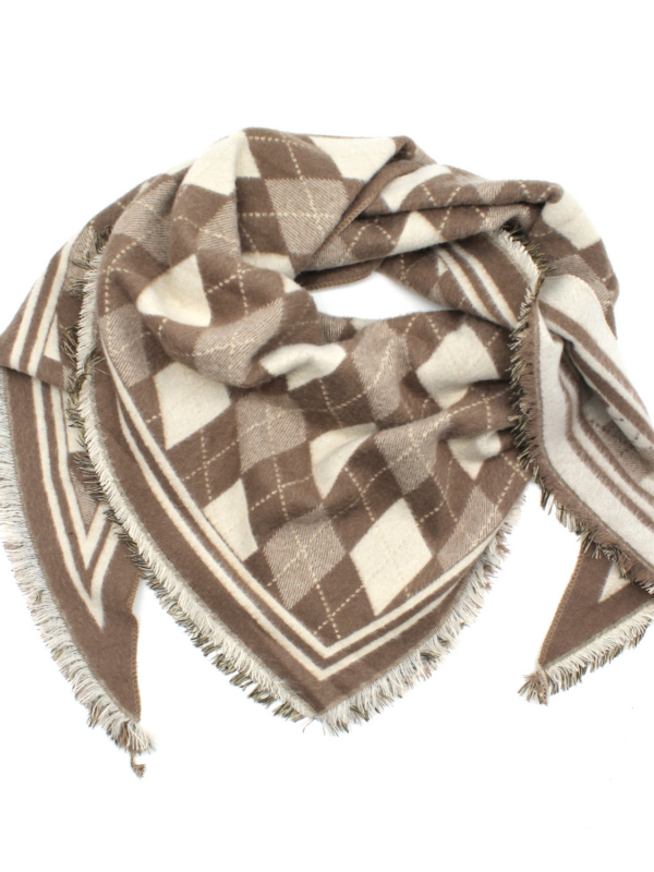 Bridie - Argyle Print Scarf In beige