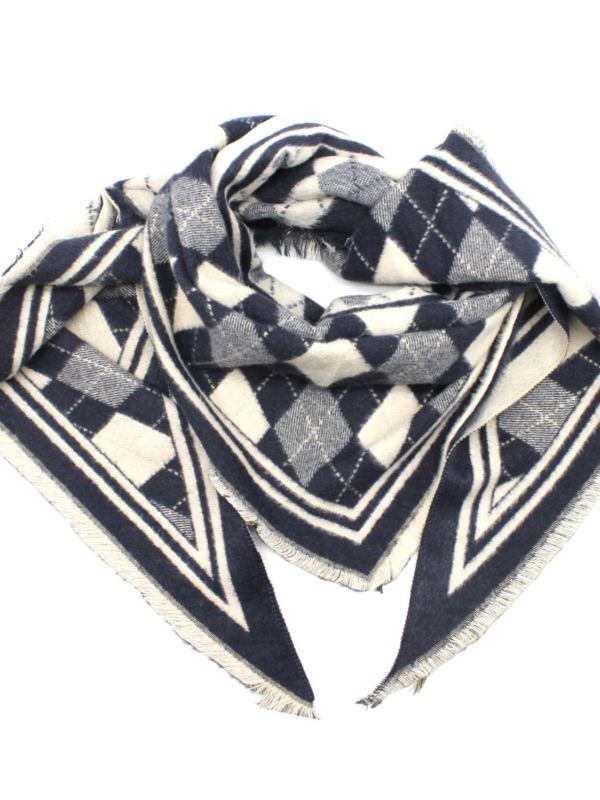 Bridie - Argyle Print Scarf In navy