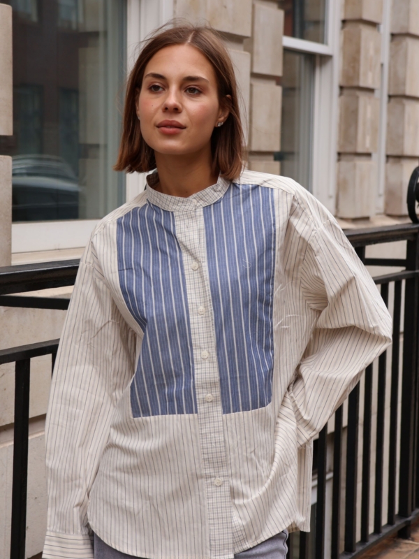 Stella – Checkered & Striped Cotton Shirt