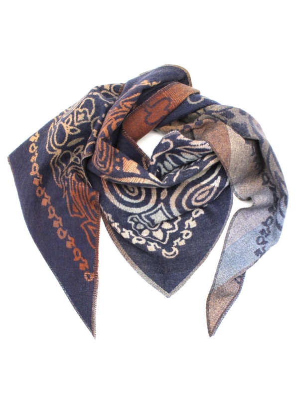 Bianca - Bandana Print Scarf In navy