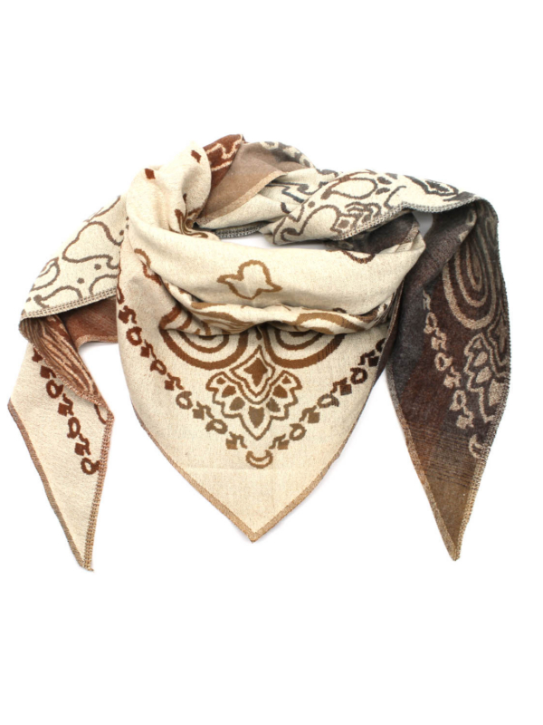 Bianca - Bandana Print Scarf In beige