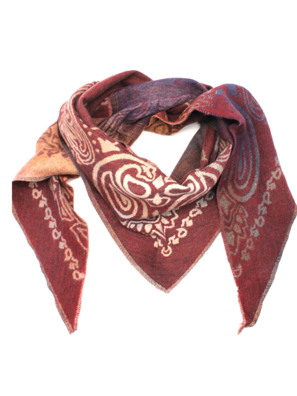 Bianca - Bandana Print Scarf In burgundy