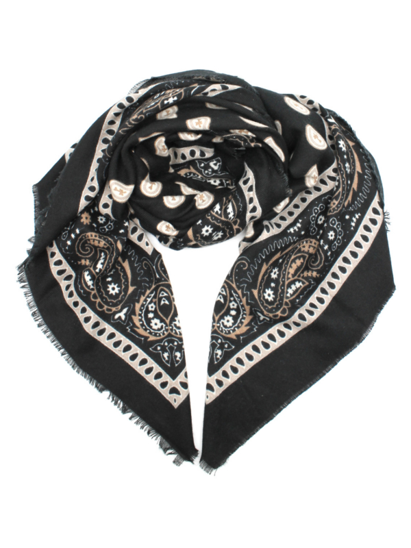 Blake - Bandana Print Scarf In black