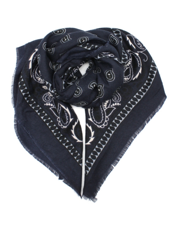 Blake - Bandana Print Scarf In navy