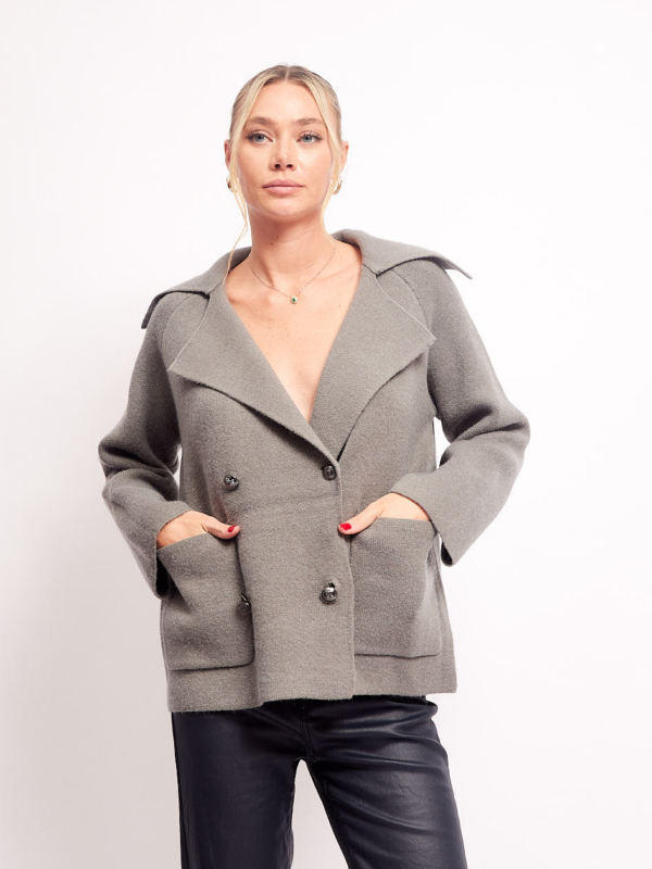 Ora -wool and cashmere-blend cardigan in grey