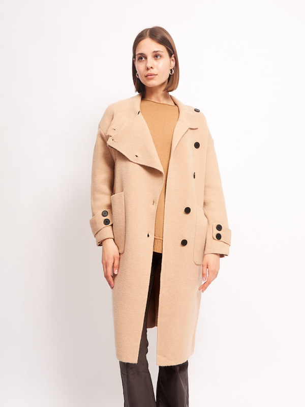 Olivia -wool and cashmere-blend longline cardigan in beige