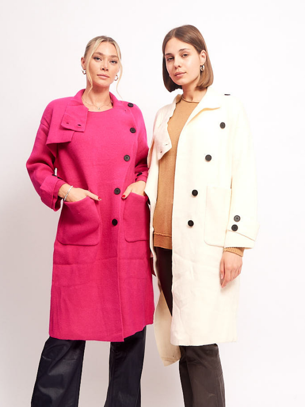 Olivia -wool and cashmere-blend longline cardigan in pink